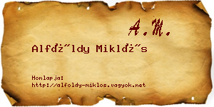 Alföldy Miklós névjegykártya