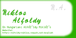 miklos alfoldy business card
